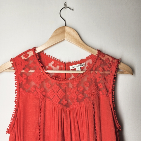 John Paul Richard Midi Flowy Dress with Lace Detail  Size Small - Picture 5 of 8